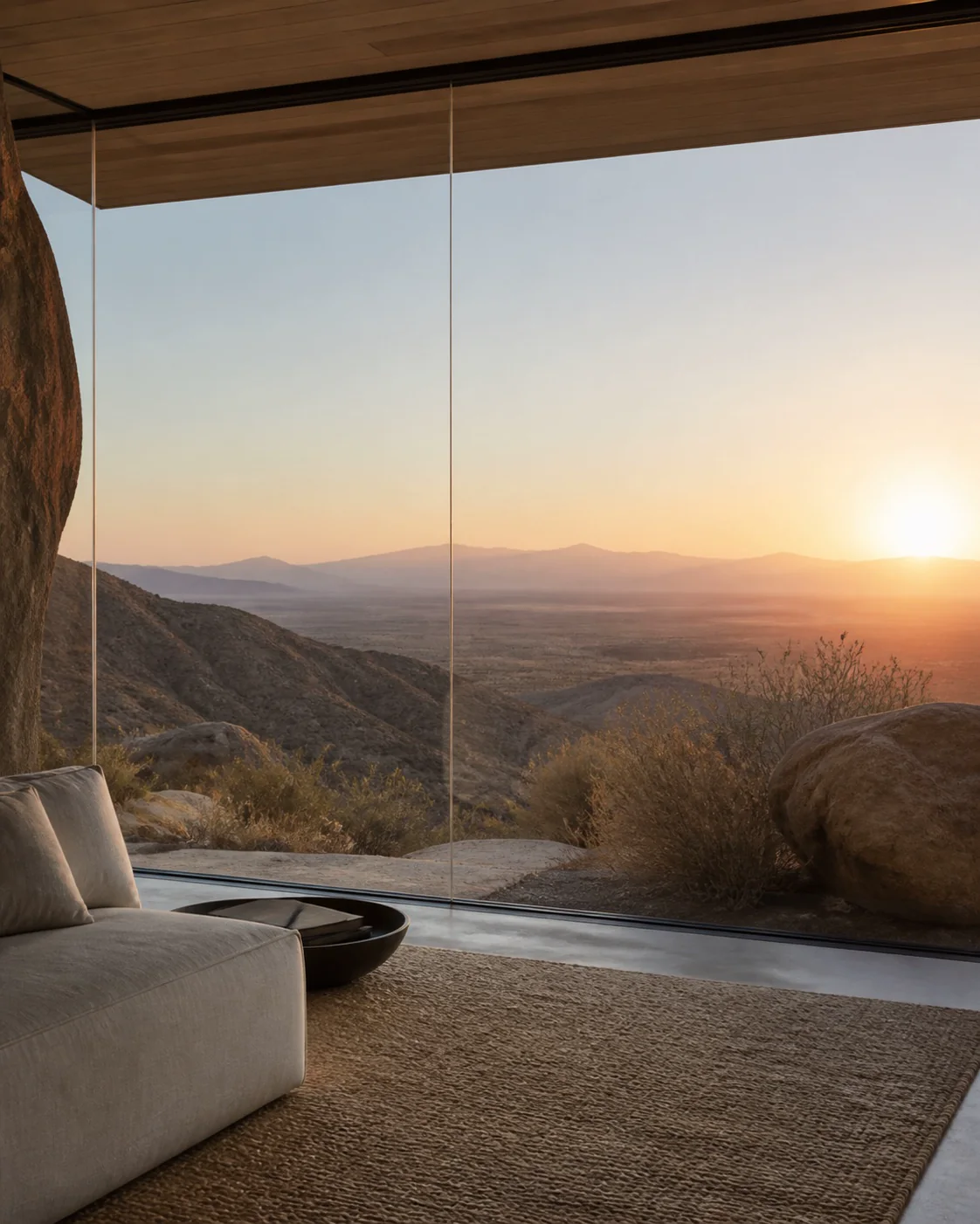 Sunrise through the panoramic glass at Else